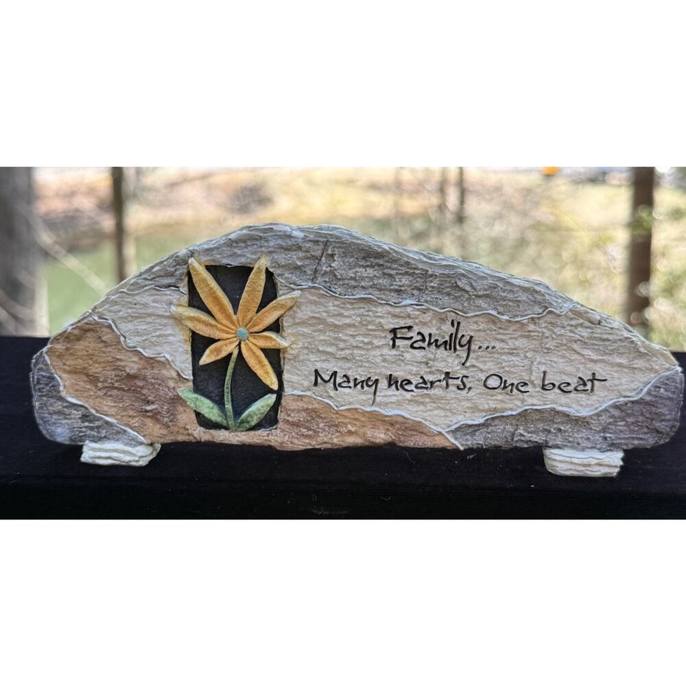Carson Home Accents Earthstone Bar FAMIY Many Hearts ONE Beat Gift -T39